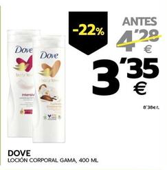 Oferta de Dove - Loción Corporal Gama por 3,35€ en BM Supermercados