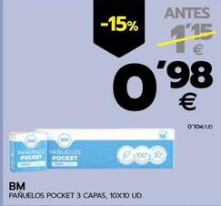 Oferta de BM - Pañuelos Pocket por 0,98€ en BM Supermercados