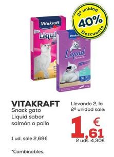 Oferta de Vitakraft - Snack Gato Liquid Sabor Salmón O Pollo por 2,69€ en Kiwoko
