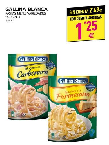 Oferta de Gallina Blanca - Pastas Menú Variedades por 2,49€ en BM Supermercados