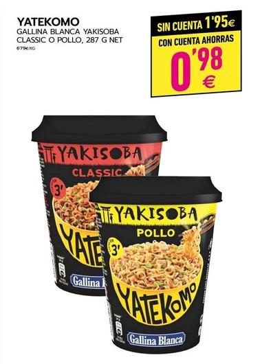 Oferta de Yatekomo - Gallina Blanca Yakisoba Classic O Pollo por 0,98€ en BM Supermercados