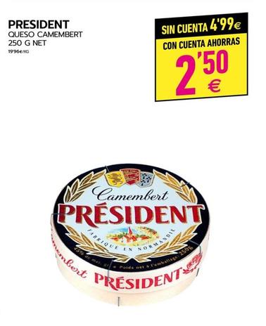 Oferta de Président - Queso Camembert por 2,5€ en BM Supermercados