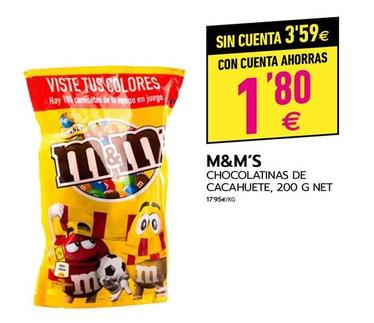 Oferta de M&m's - Chocolatinas De Cacahuete por 3,59€ en BM Supermercados