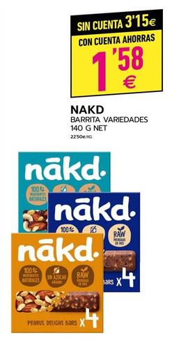 Oferta de Nakd - Barrita por 3,15€ en BM Supermercados
