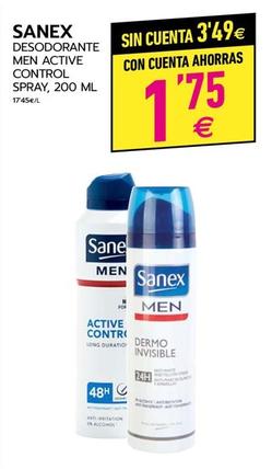Oferta de Sanex - X Desodorante Men Active Control Spray por 1,75€ en BM Supermercados