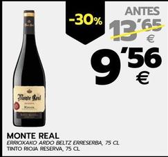 Oferta de Monte Real - Tinto Rioja Reserva por 9,56€ en BM Supermercados