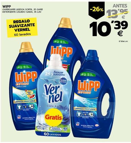 Oferta de Wipp - Detergente Liquido Gama por 10,39€ en BM Supermercados