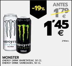 Oferta de Monster - Energy Drink Variedades por 1,45€ en BM Supermercados
