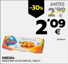 Oferta de Ribeira - Mejillones En Escabeche por 2,09€ en BM Supermercados