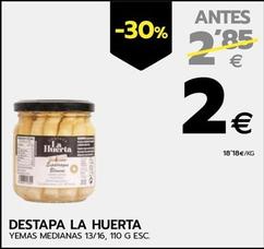 Oferta de Destapa La Huerta - Yemas Medianas por 2€ en BM Supermercados