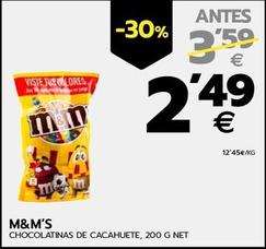 Oferta de M&M's - Chocolatinas De Cacahuete por 2,49€ en BM Supermercados