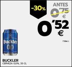 Oferta de Buckler - Cerveza 0,0% por 0,52€ en BM Supermercados