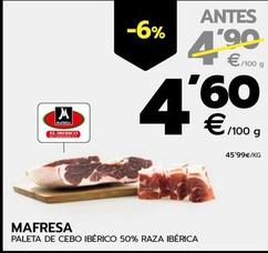 Oferta de Mafresa - Paleta De Cebo Ibérico 50% Raza Ibérica por 4,6€ en BM Supermercados
