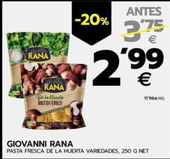Oferta de Rana - Pasta Fresca De La Huerta por 2,99€ en BM Supermercados