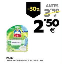 Oferta de Pato - Limpia Inodoro Discos Activos Lima por 2,5€ en BM Supermercados