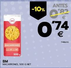 Oferta de Bm - Macarrones por 0,74€ en BM Supermercados