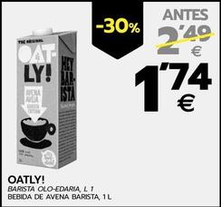 Oferta de Oatly - Oat Ly!bebida De Avena Barista por 1,74€ en BM Supermercados
