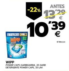 Oferta de Wipp - Detergente Power Caps por 10,39€ en BM Supermercados