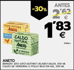 Oferta de Aneto - Caldo De Verduras O Pollo Bajo En Sal por 1,83€ en BM Supermercados