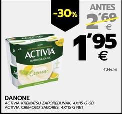 Oferta de Danone - Activia Cremoso Sabores por 1,95€ en BM Supermercados