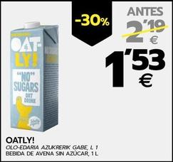 Oferta de Oatly - Bebida De Avena Sin Azúcar por 1,53€ en BM Supermercados
