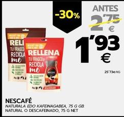 Oferta de Nescafé - Natural O Descafeinado por 1,93€ en BM Supermercados