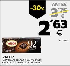 Oferta de Valor - Chocolate Negro 92% por 2,63€ en BM Supermercados