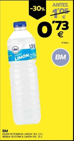 Oferta de BM - Bebida Isotonica Limon 0% por 0,73€ en BM Supermercados