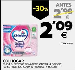 Oferta de Colhogar - Papel Higienico Cuida & Protege por 2,09€ en BM Supermercados