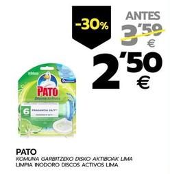 Oferta de Pato - Limpia Inodoro Discos Activos Lima por 2,5€ en BM Supermercados