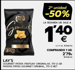 Oferta de Lay's - Patatas Fritas Gourmet Original por 2,79€ en BM Supermercados