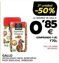 Oferta de Gallo - Pasta Ensaladas por 1,7€ en BM Supermercados