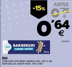 Oferta de Bm - Barquillos Sabor Nata por 0,64€ en BM Supermercados