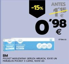 Oferta de Bm - Pañuelos Pocket por 0,98€ en BM Supermercados