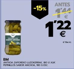 Oferta de Bm - Pepinillos Sabor Anchoa por 1,22€ en BM Supermercados