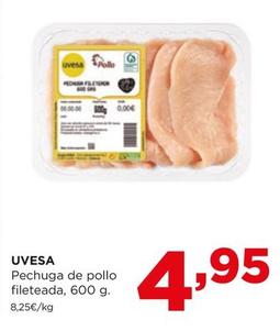 Oferta de Uvesa - Pechuga De Pollo Fileteada por 4,95€ en Alimerka