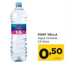Oferta de Font Vella - Agua Mineral por 0,5€ en Alimerka