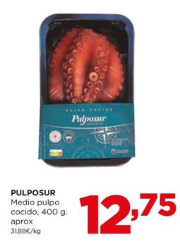 Oferta de Pulposur - Medio Pulpo Cocido por 12,75€ en Alimerka