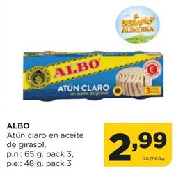 Oferta de Albo - Atún Claro En Aceite De Girasol por 2,99€ en Alimerka
