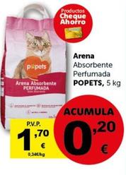 Oferta de Arena para gatos por 1,7€ en Masymas