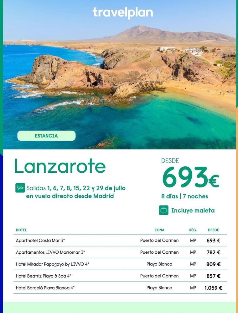 Oferta de Viajes a Lanzarote por 693€ en Travelplan
