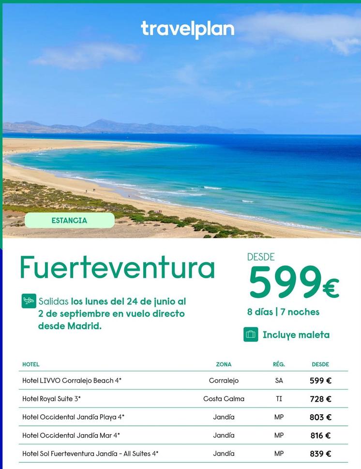 Oferta de Viajes a Fuerteventura por 599€ en Travelplan