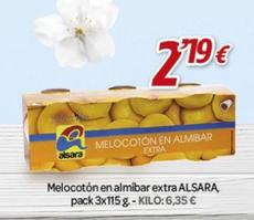 Oferta de Melocotón en almíbar por 2,19€ en Alsara Supermercados