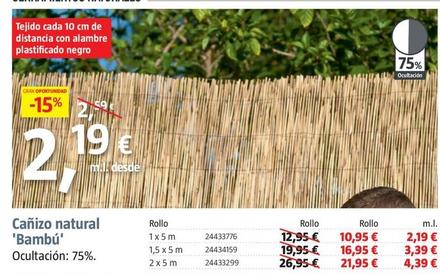 Oferta de Canizo Natural 'Bambu' por 2,19€ en BAUHAUS