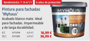 Oferta de Pintura Para Fachadas 'Myhaus' por 16,99€ en BAUHAUS