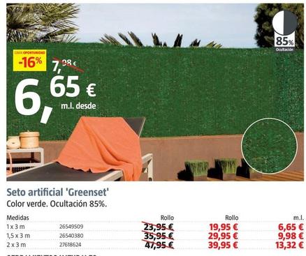 Oferta de Seto Artificial 'Greenset' por 6,65€ en BAUHAUS
