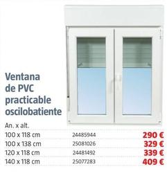 Oferta de Ventana De Pvc Practicable Oscilobatiente por 290€ en BAUHAUS