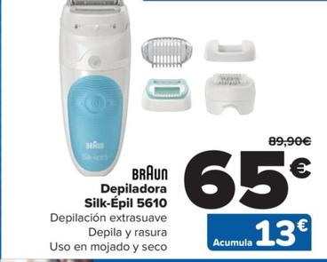 Oferta de Braun - Depiladora  Silk-Épil 5610 por 65€ en Carrefour