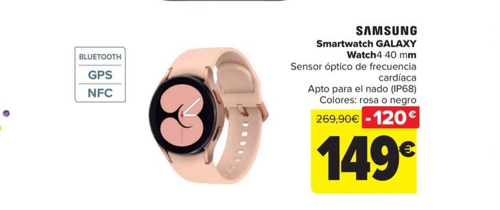Oferta de Samsung - Smartwatch Galaxy Watch4 40 mm por 149€ en Carrefour
