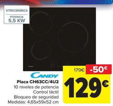 Oferta de Candy - Placa CH63CC/4U2 por 129€ en Carrefour